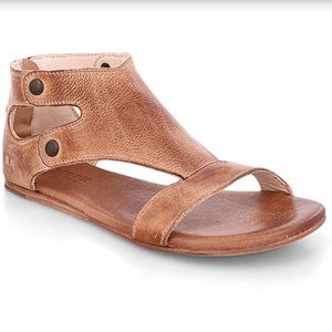Bed Stu Soto Brown Tan Rustic Cutout Leather Sandals • Best Seller • Size 6